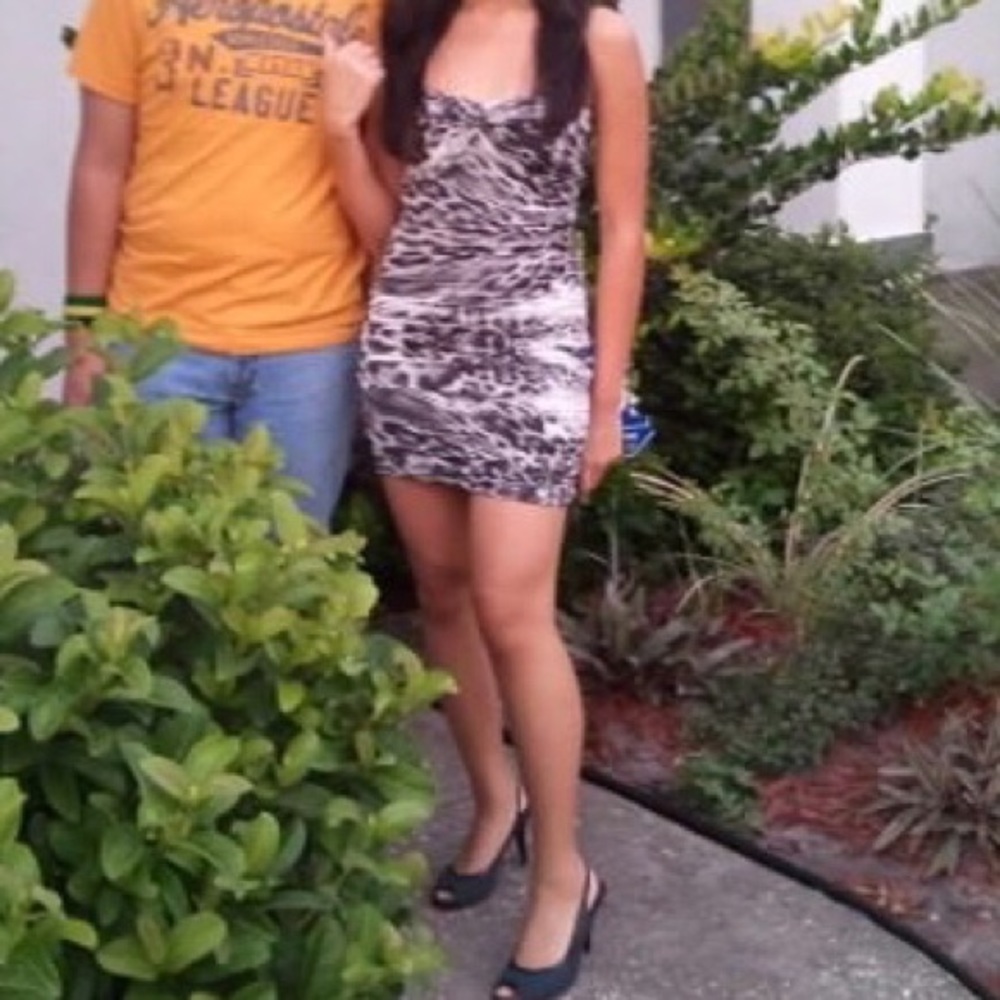 Animal print forever21 body con dress